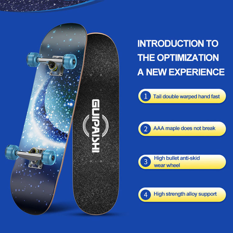 Skateboard 4 roda cerdas listrik kanthi gelas kanthi gagang